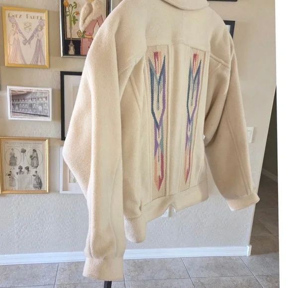 Vintage Pioneer Wear Golden Collection Handwoven‎ Chimayo Cropped Wool  Jacket - Picture 6 of 11